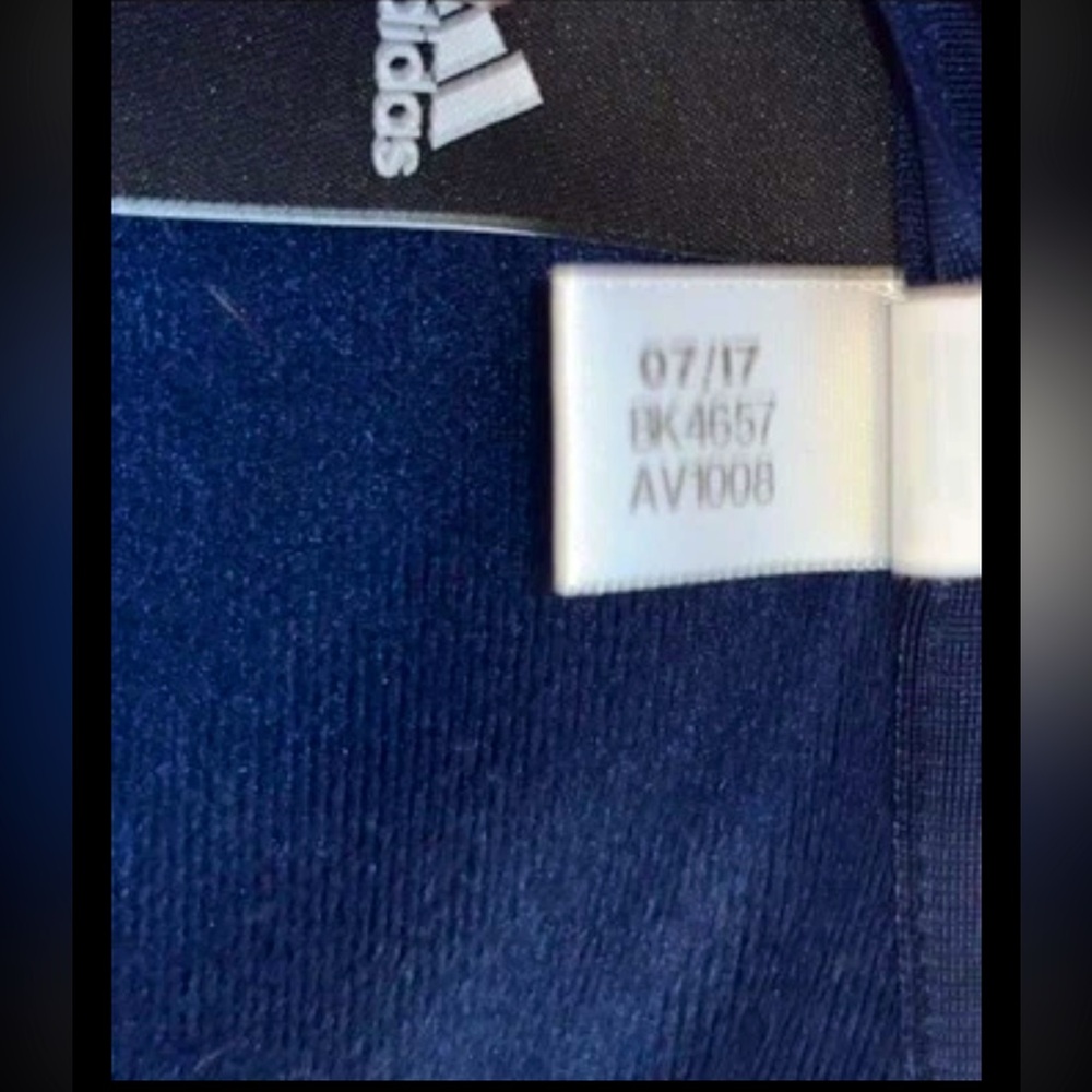 Vintage Adidas Running Track Jacket Full Zip Blue W/3 White Strips Pockets Uni - Picture 7 of 7